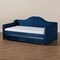 Baxton Studio Perry Blue Velvet Upholstered and Tufted Twin Size Daybed with Trundle 156-9450 - alternate 2